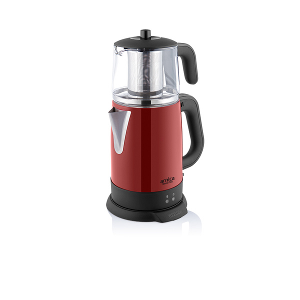 Arnica Demli Stil Kırmızı Cam Çay Makinesi