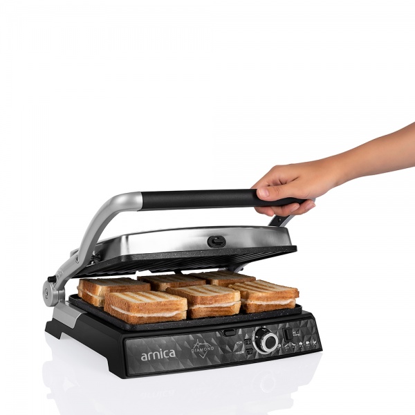 Arnica Diamond Granit Izgaralı Tost Makinesi İnox - 19