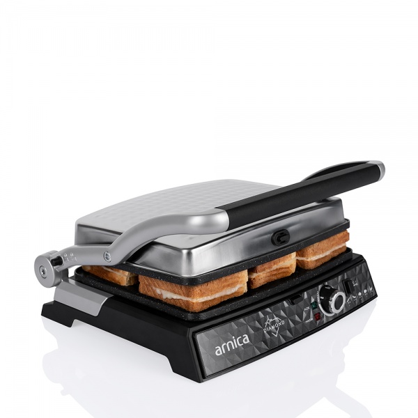 Arnica Diamond Granit Izgaralı Tost Makinesi İnox - 23
