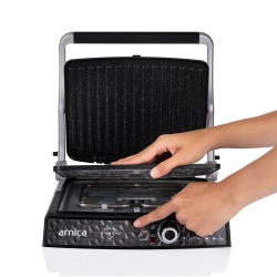 Arnica Diamond Granit Izgaralı Tost Makinesi İnox - 24
